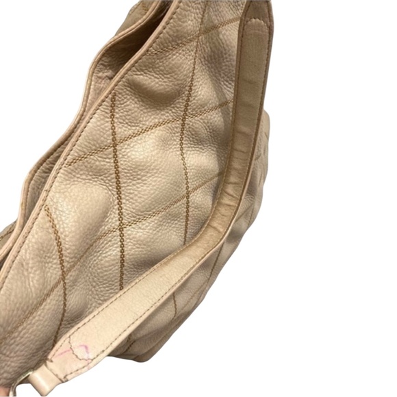 Tory Burch Womens Port Frida Blush Pink Diamond Stitched Pebbled Hobo Tote $548 - Picture 8 of 12